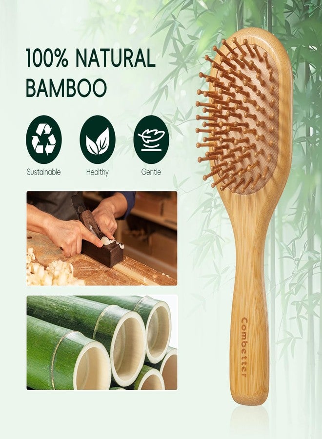 Combetter Mini Bamboo Hair Brush for Hair Growth - Detangling Scalp Massage Brush for Women, Men & Kids For All Hair Types, for Travel Small Hairbrush - Image 4